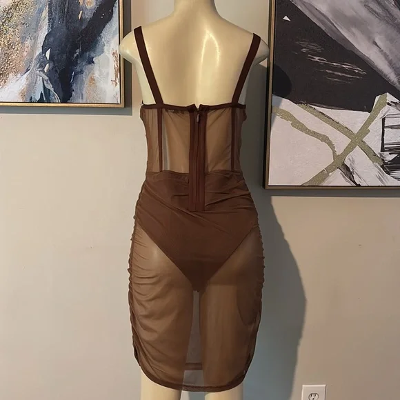 Mixed Drinks Mixed Feelings Mini Dress - Chocolate size XL - Picture 7 of 8